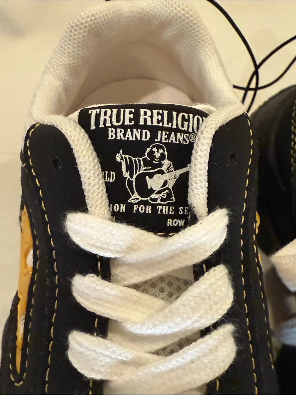 True Religion Boys Dad Sneakers Black Mustard Yellow Chunky Sole NWT Size 12